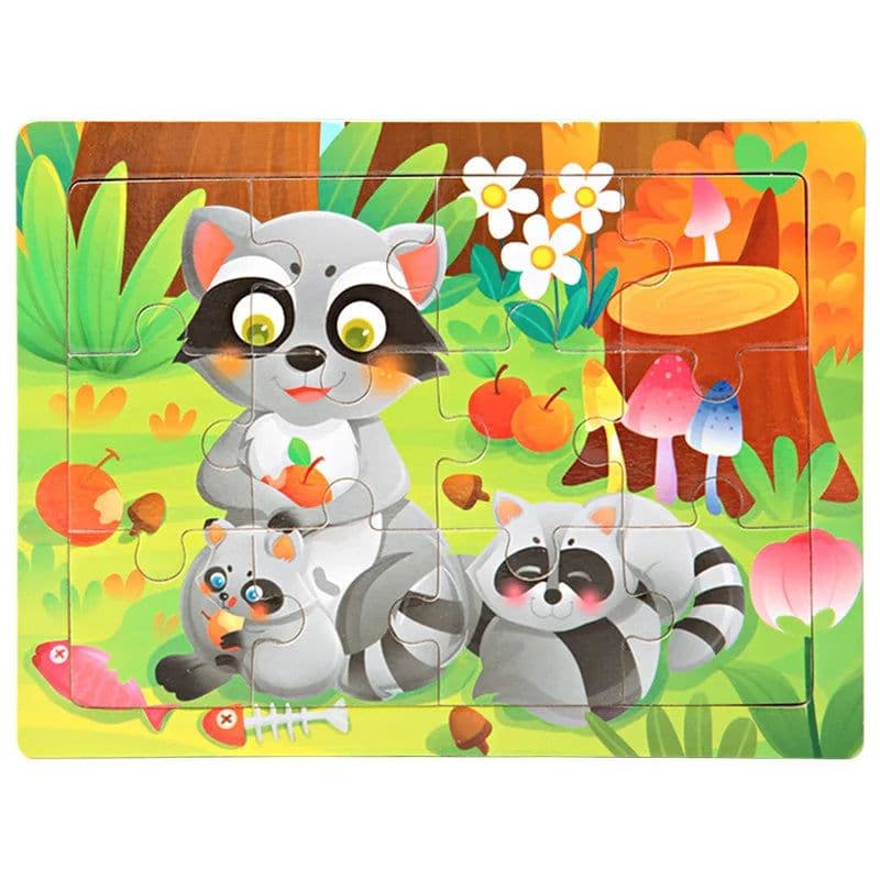 image-skxnier Wooden 3D Jigsaw Puzzle Toy for Kids - Educational Animal Game