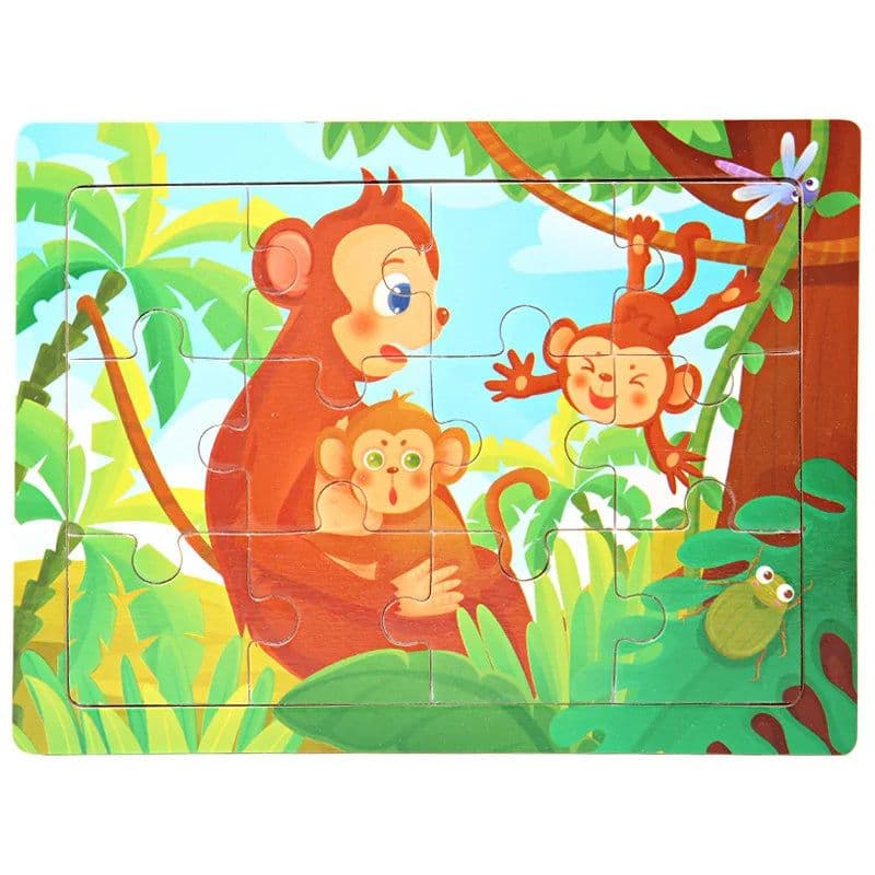 image-skxnier Wooden 3D Jigsaw Puzzle Toy for Kids - Educational Animal Game