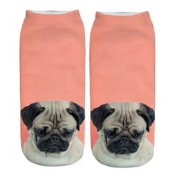 image-1 Pair New 3D Printed Cool Funny Cosplay Happy Dog Short Socks Casro Shepherd Bulldog Chihuahua Shiba Inu Pomeranian Poodle
