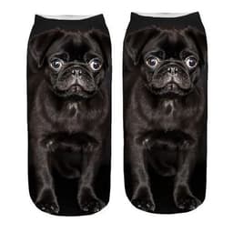 image-1 Pair New 3D Printed Cool Funny Cosplay Happy Dog Short Socks Casro Shepherd Bulldog Chihuahua Shiba Inu Pomeranian Poodle