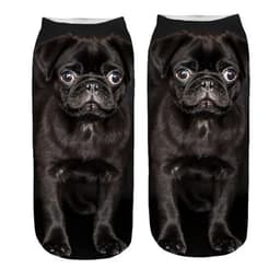image-1 Pair New 3D Printed Cool Funny Cosplay Happy Dog Short Socks Casro Shepherd Bulldog Chihuahua Shiba Inu Pomeranian Poodle