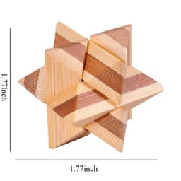image-Wooden Kong Ming Lock 3D IQ Puzzle - Educational Toy for Cognitive Development