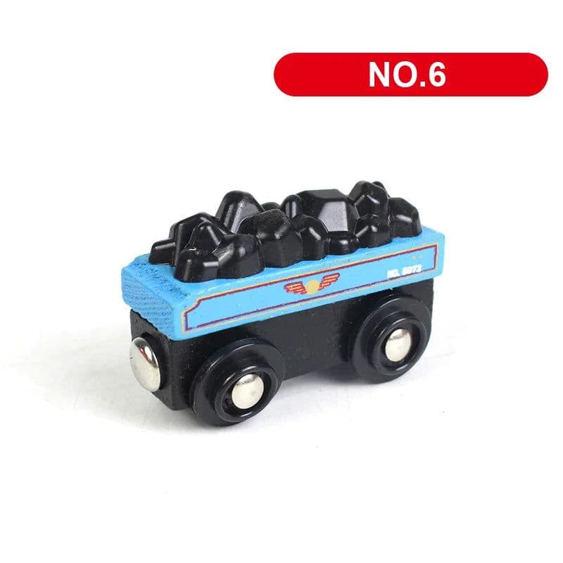 image-SKXNIER Magnetic Wooden Train Car - Educational Railway Toy for Kids