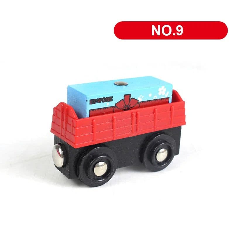 image-SKXNIER Magnetic Wooden Train Car - Educational Railway Toy for Kids