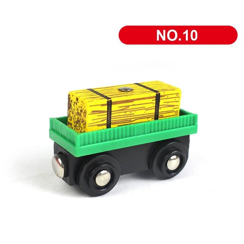 image-SKXNIER Magnetic Wooden Train Car - Educational Railway Toy for Kids