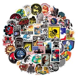 image-GOGOTU Waterproof Welding Worker Stickers - Fun DIY for Luggage & Skateboards