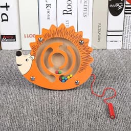 image-Wooden Magnetic Maze Puzzle - Interactive Educational Toy for Kids