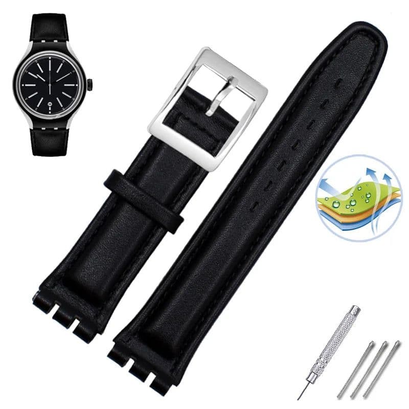 image-ZETHYDUM Genuine Leather Wrist Strap – Durable & Stylish Watchband 17mm 19mm