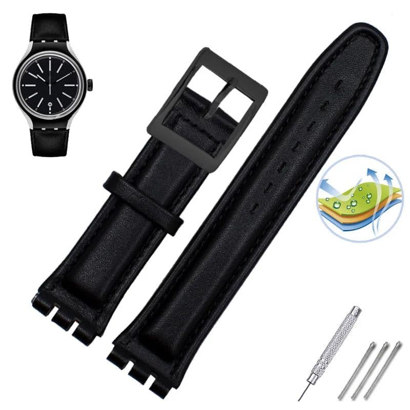 image-ZETHYDUM Genuine Leather Wrist Strap – Durable & Stylish Watchband 17mm 19mm