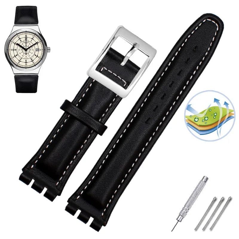 image-ZETHYDUM Genuine Leather Wrist Strap – Durable & Stylish Watchband 17mm 19mm