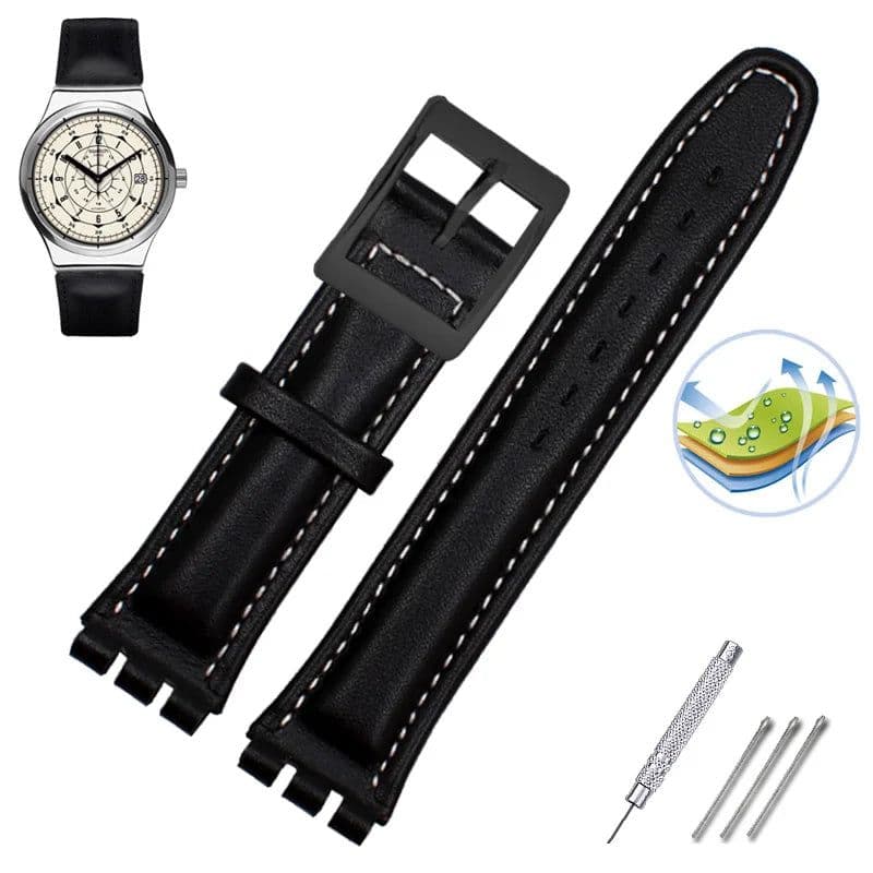 image-ZETHYDUM Genuine Leather Wrist Strap – Durable & Stylish Watchband 17mm 19mm