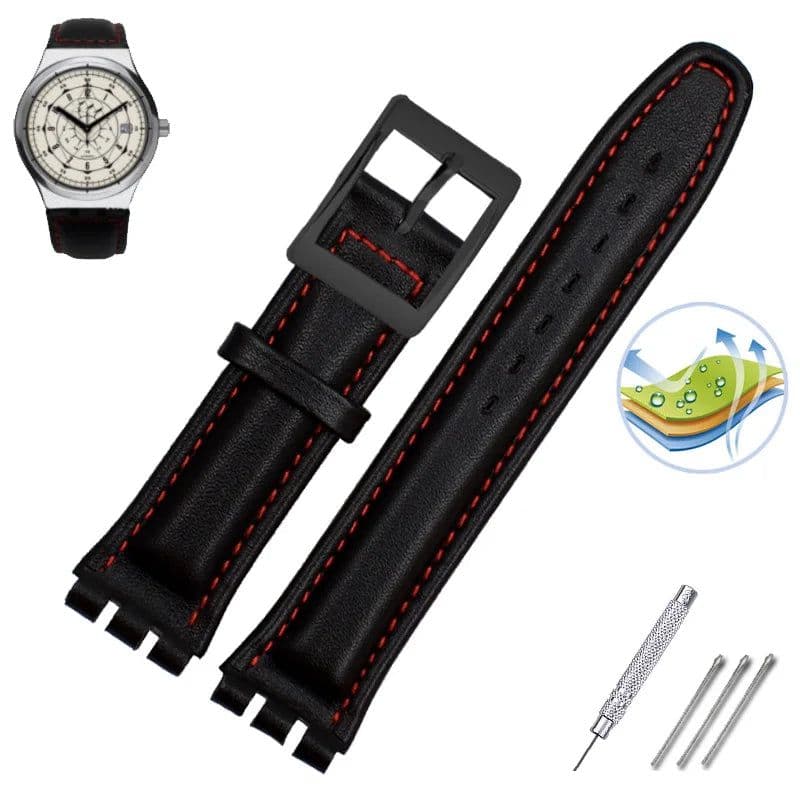 image-ZETHYDUM Genuine Leather Wrist Strap – Durable & Stylish Watchband 17mm 19mm