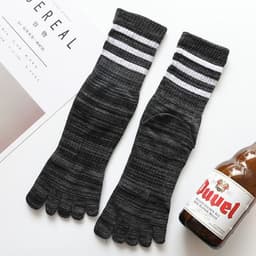 image-100 Cotton Mens Toe Socks SummerStriped Contrast Men Five Finger Socks Free Size Basket Calcetines Male Meias Dropship Men Soks