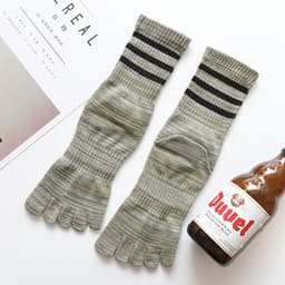 image-100 Cotton Mens Toe Socks SummerStriped Contrast Men Five Finger Socks Free Size Basket Calcetines Male Meias Dropship Men Soks