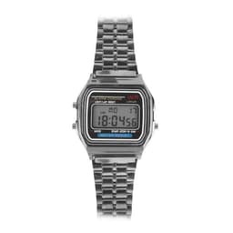 image-Electronic Quartz Watch - LED Display, Waterproof, Stainless Steel Band
