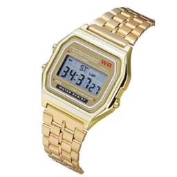 image-Electronic Quartz Watch - LED Display, Waterproof, Stainless Steel Band