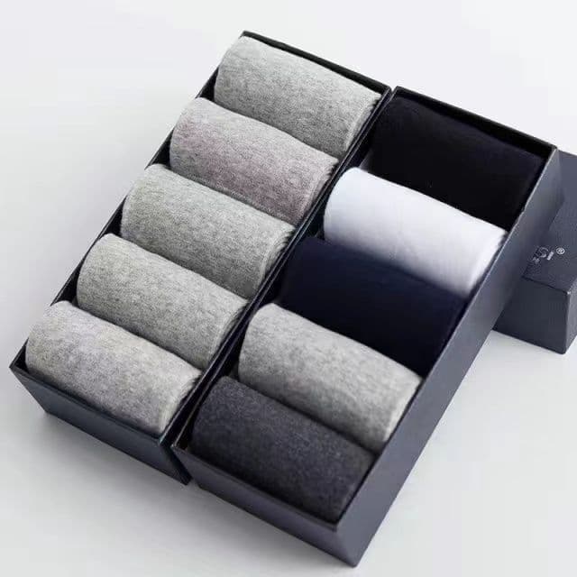 image-10pairs/lotMen's Cotton Socks Business Men's Breathable High-Quality Soft Fabric Men's Solid Color Long Socks Business CasualMen