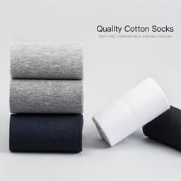 image-10pairs/lotMen's Cotton Socks Business Men's Breathable High-Quality Soft Fabric Men's Solid Color Long Socks Business CasualMen
