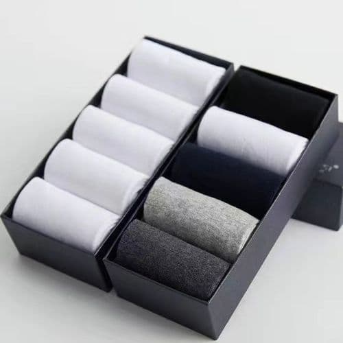 image-10pairs/lotMen's Cotton Socks Business Men's Breathable High-Quality Soft Fabric Men's Solid Color Long Socks Business CasualMen