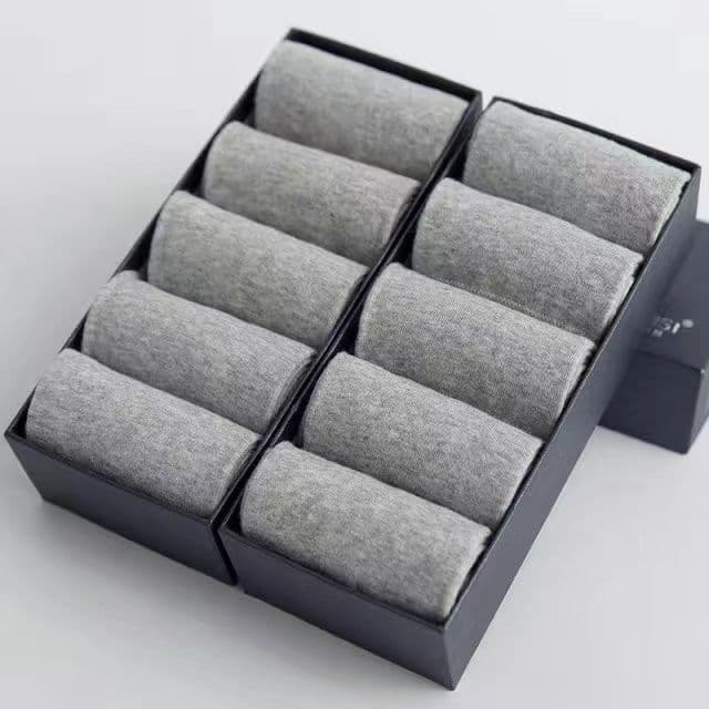 image-10pairs/lotMen's Cotton Socks Business Men's Breathable High-Quality Soft Fabric Men's Solid Color Long Socks Business CasualMen