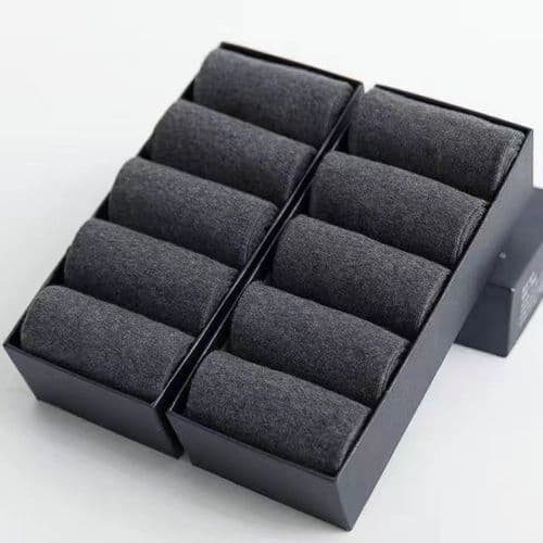 image-10pairs/lotMen's Cotton Socks Business Men's Breathable High-Quality Soft Fabric Men's Solid Color Long Socks Business CasualMen