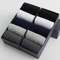 image-10pairs/lotMen's Cotton Socks Business Men's Breathable High-Quality Soft Fabric Men's Solid Color Long Socks Business CasualMen