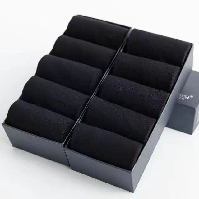 image-10pairs/lotMen's Cotton Socks Business Men's Breathable High-Quality Soft Fabric Men's Solid Color Long Socks Business CasualMen