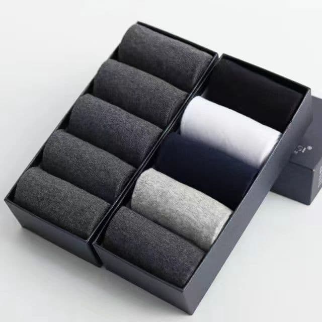 image-10pairs/lotMen's Cotton Socks Business Men's Breathable High-Quality Soft Fabric Men's Solid Color Long Socks Business CasualMen