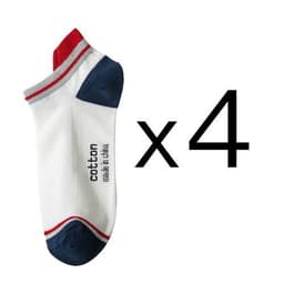 image-4 Pairs High Quality Men Ankle Socks Breathable Cotton Low Short Casual Stripe Anti-wear Fashion Four Seasons Street Plus Size