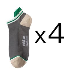 image-4 Pairs High Quality Men Ankle Socks Breathable Cotton Low Short Casual Stripe Anti-wear Fashion Four Seasons Street Plus Size