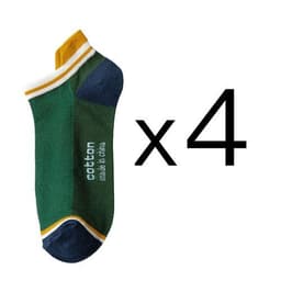 image-4 Pairs High Quality Men Ankle Socks Breathable Cotton Low Short Casual Stripe Anti-wear Fashion Four Seasons Street Plus Size
