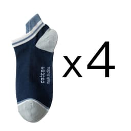 image-4 Pairs High Quality Men Ankle Socks Breathable Cotton Low Short Casual Stripe Anti-wear Fashion Four Seasons Street Plus Size