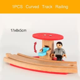 image-Wooden Train Track Accessories - Educational DIY Toys for Children