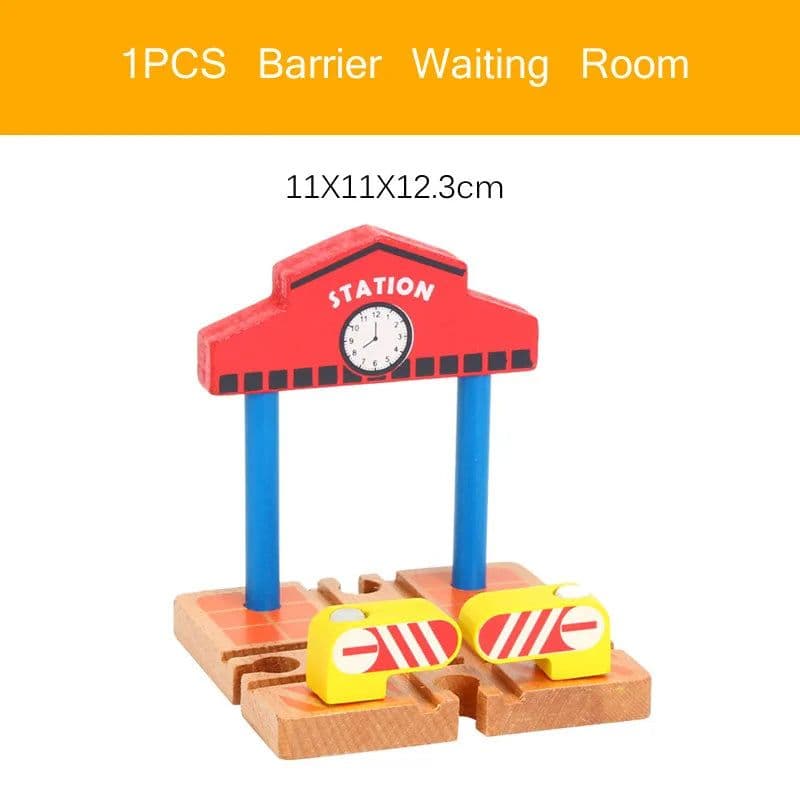 image-Wooden Train Track Accessories - Educational DIY Toys for Children