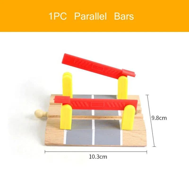 image-Wooden Train Track Accessories - Educational DIY Toys for Children