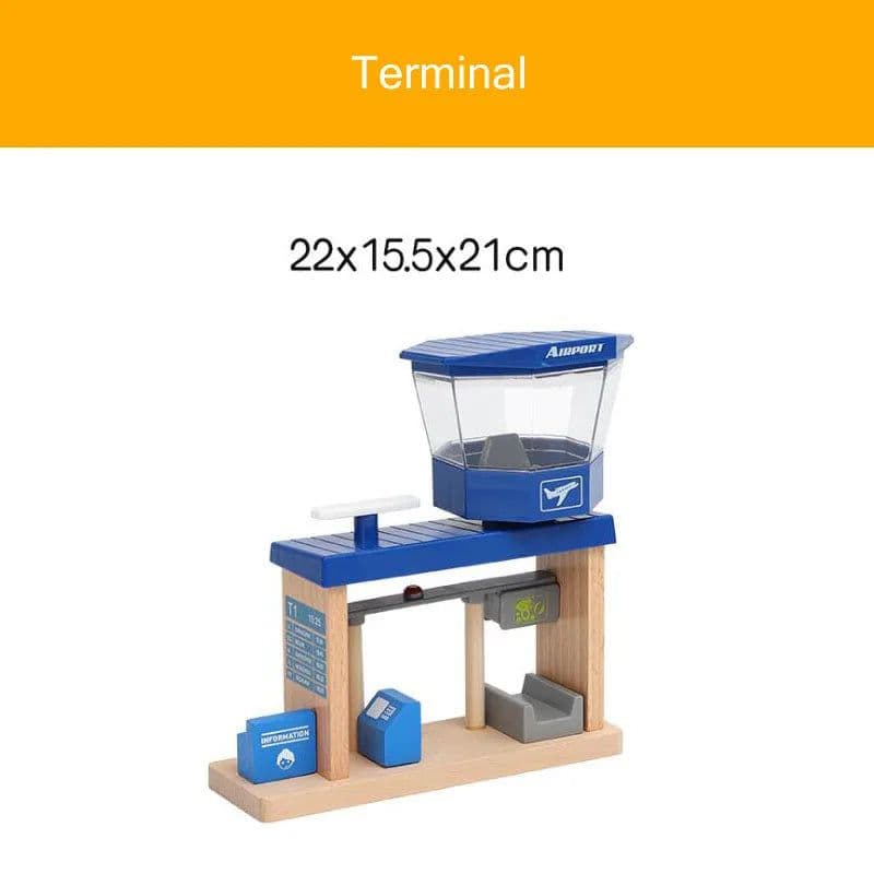image-Wooden Train Track Accessories - Educational DIY Toys for Children