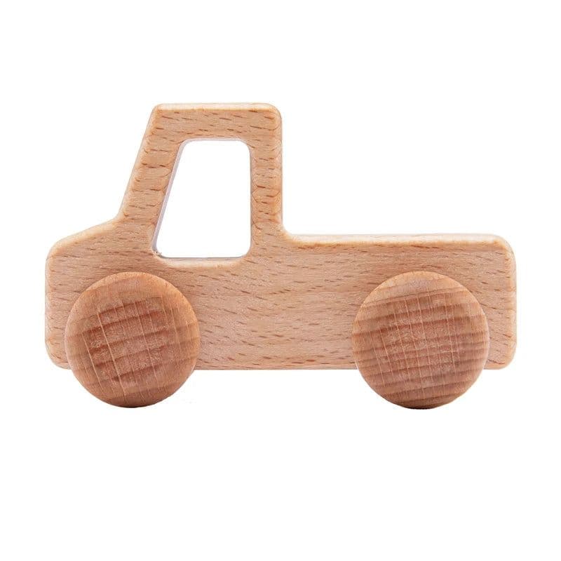 image-Organic Beech Wooden Animal Block Toy Car for Babies - Montessori Gift