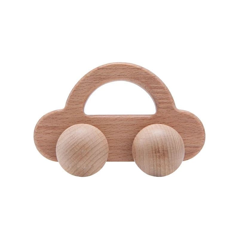 image-Organic Beech Wooden Animal Block Toy Car for Babies - Montessori Gift