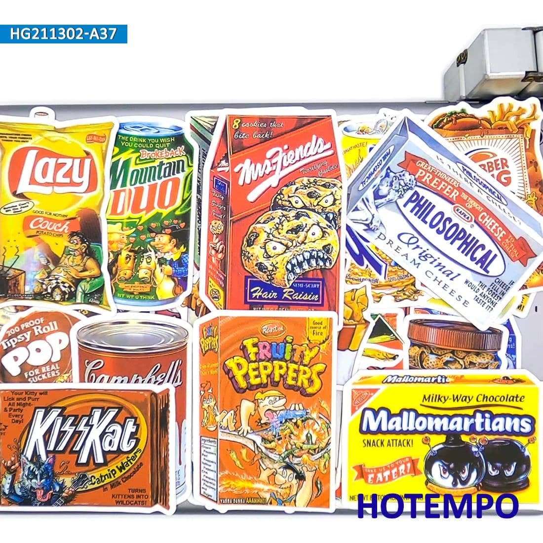 image-HOTEMPO Retro Art Stickers - Waterproof & Reusable for Various Surfaces
