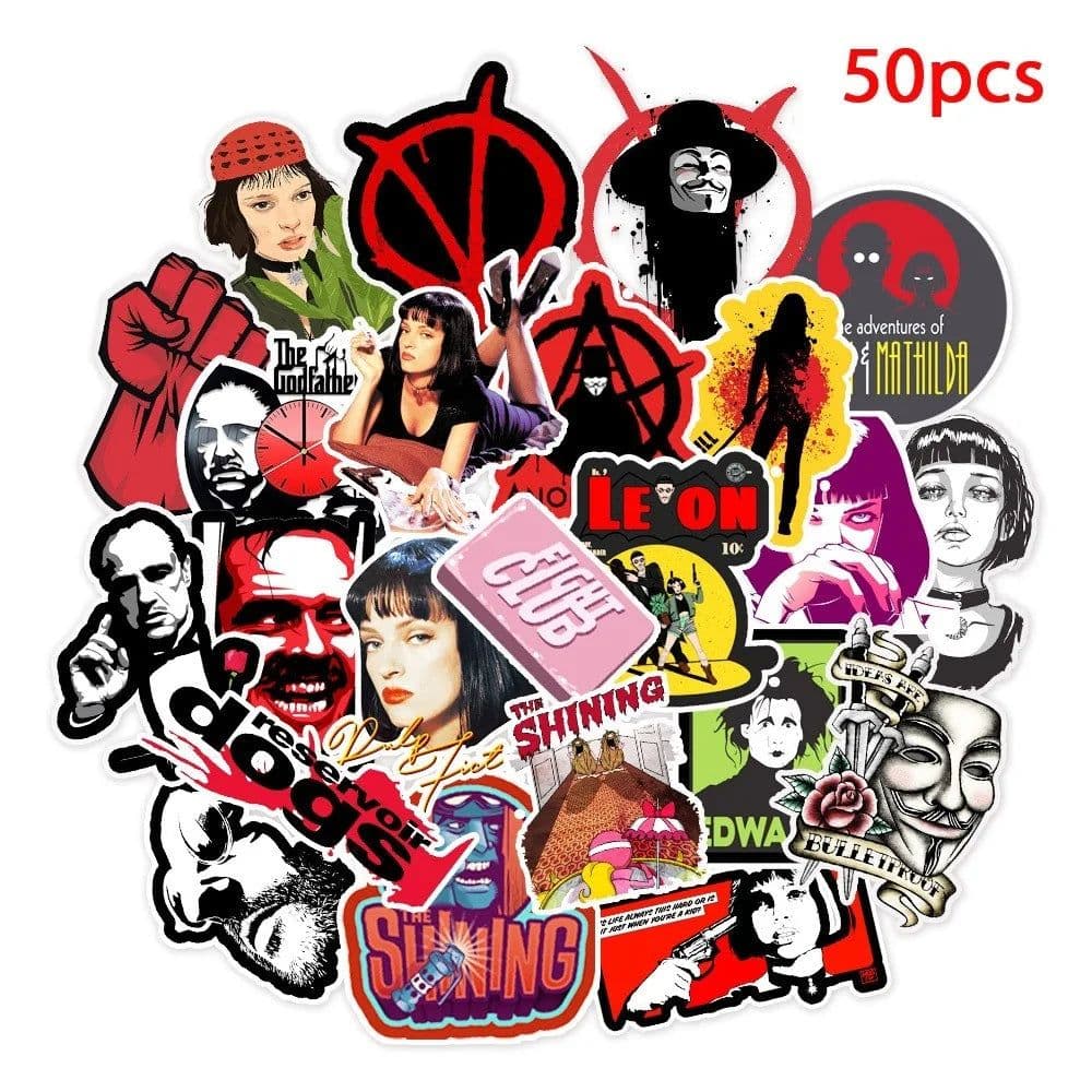 image-Classic Movie Stickers - Waterproof Art for Luggage, Laptop & Skateboard