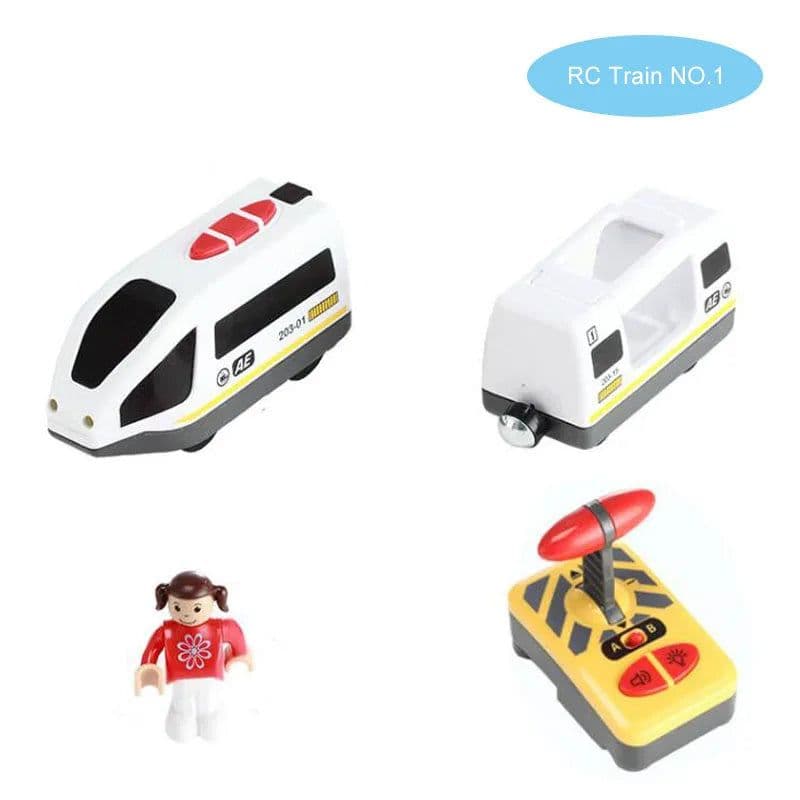 image-RC Electric Train Set with Wooden Tracks - Educational Fun for Kids