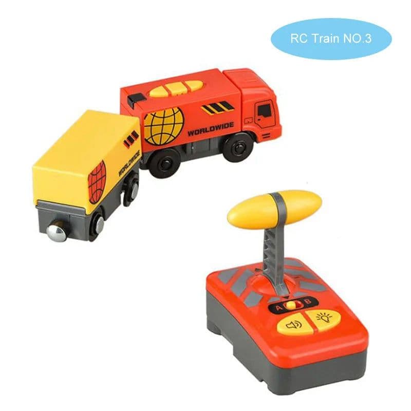 image-RC Electric Train Set with Wooden Tracks - Educational Fun for Kids