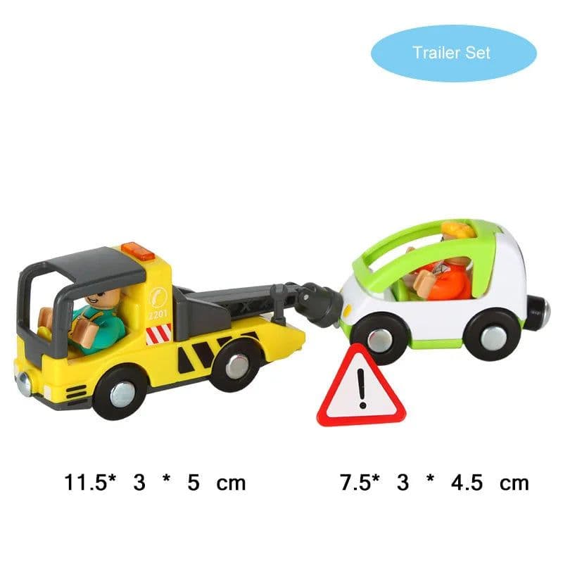 image-Fire Truck Magnetic Train Car - Educational 3D Toy for Children