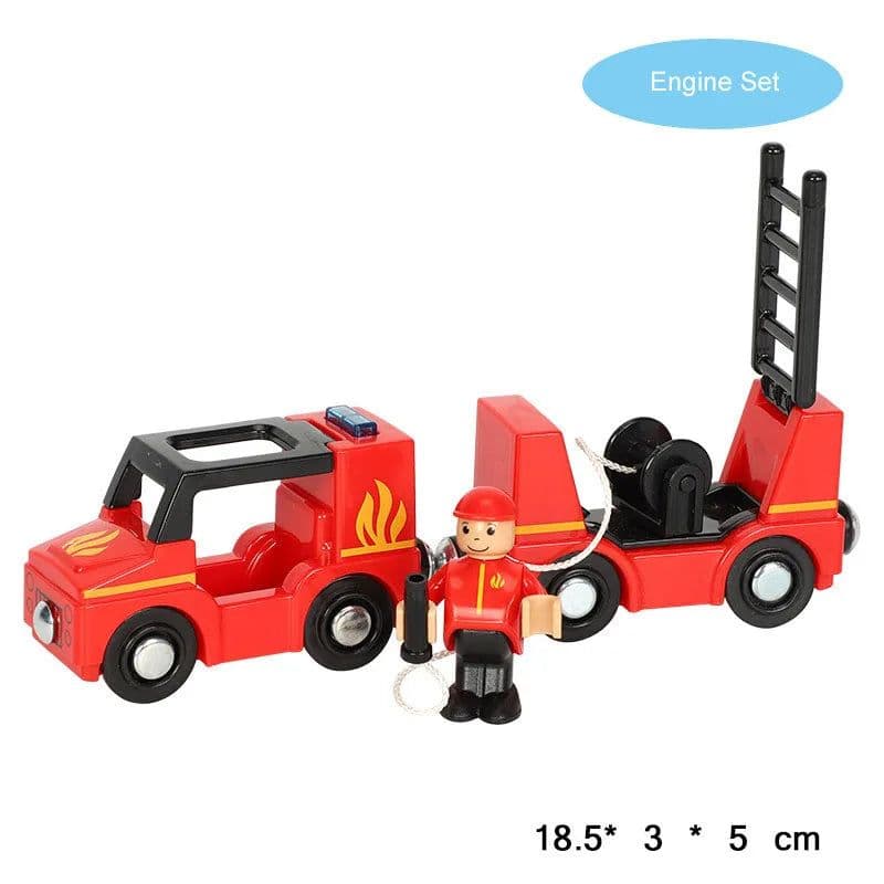 image-Fire Truck Magnetic Train Car - Educational 3D Toy for Children
