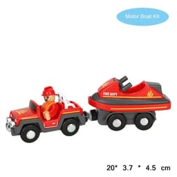 image-Fire Truck Magnetic Train Car - Educational 3D Toy for Children