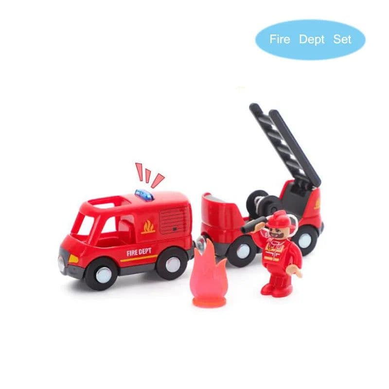 image-Fire Truck Magnetic Train Car - Educational 3D Toy for Children