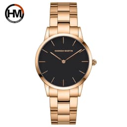 image-Hannah Martin Luxury Waterproof Quartz Watch – Stylish Gold Wrist Timepiece