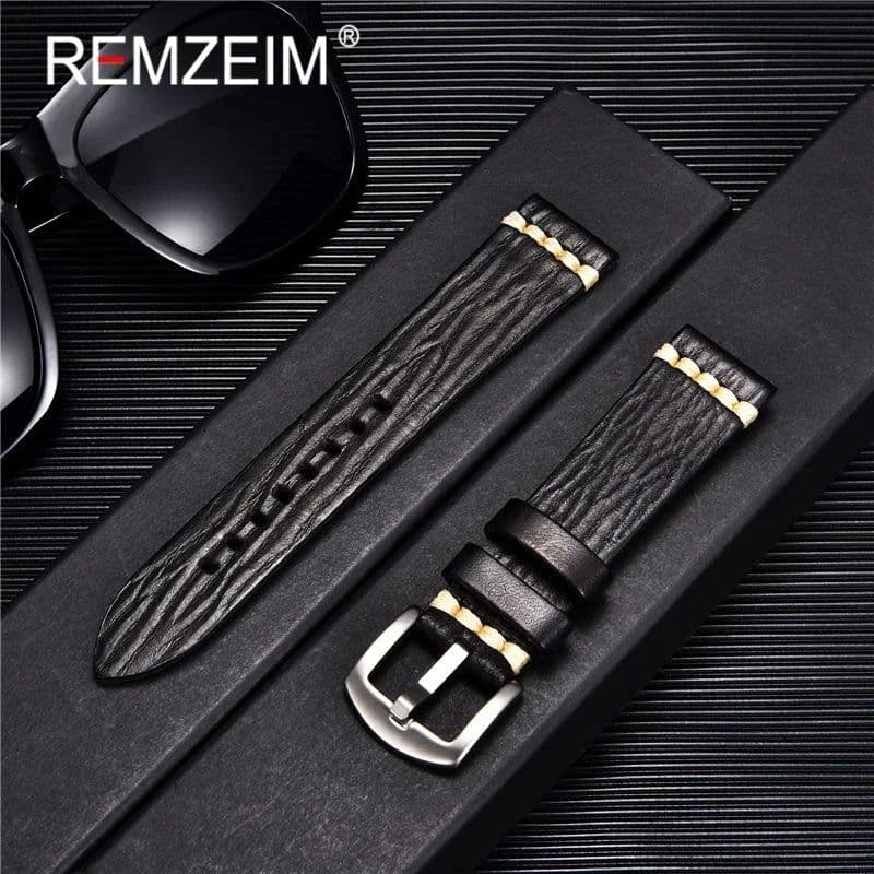 image-REMZEIM Leather Watchbands - Stylish Colours & Durable Design - 18-24mm