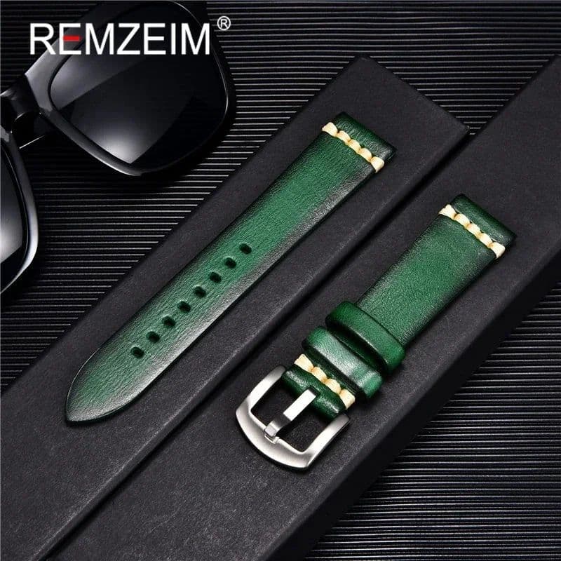 image-REMZEIM Leather Watchbands - Stylish Colours & Durable Design - 18-24mm