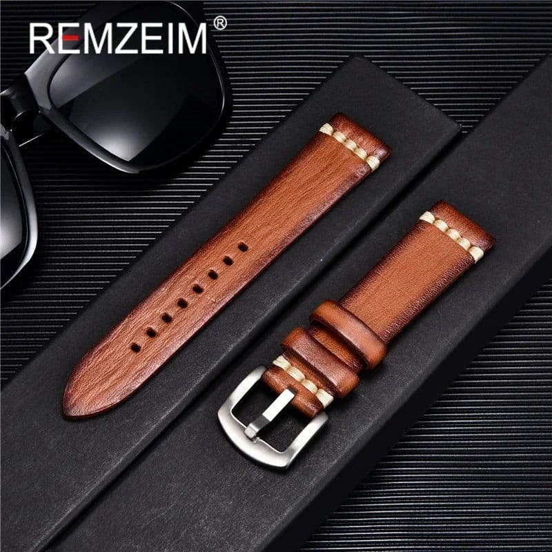 image-REMZEIM Leather Watchbands - Stylish Colours & Durable Design - 18-24mm